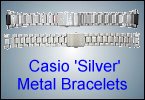 Casio Chrome and Stainless Steel Metal Watch Bracelets