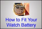 How do I put the battery in the watch?
