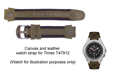Genuine Timex Replacement Leather Strap - T47912 Genuine Timex Replacement Leather Strap - T47912