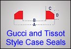 Hard, red case gaskets for Gucci, Tissot and Omega watches