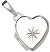 Sterling Silver Polished Small Heart Locket with Inset Diamond