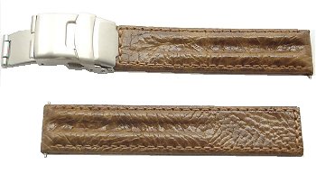 Leather Watch Strap with Security Clasp
