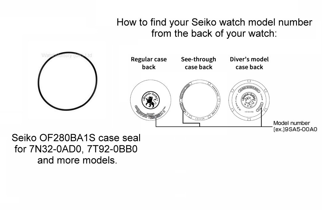 Seiko Case Seal for Seiko 7N32-0AD0, 7T92-0BB0 & more.