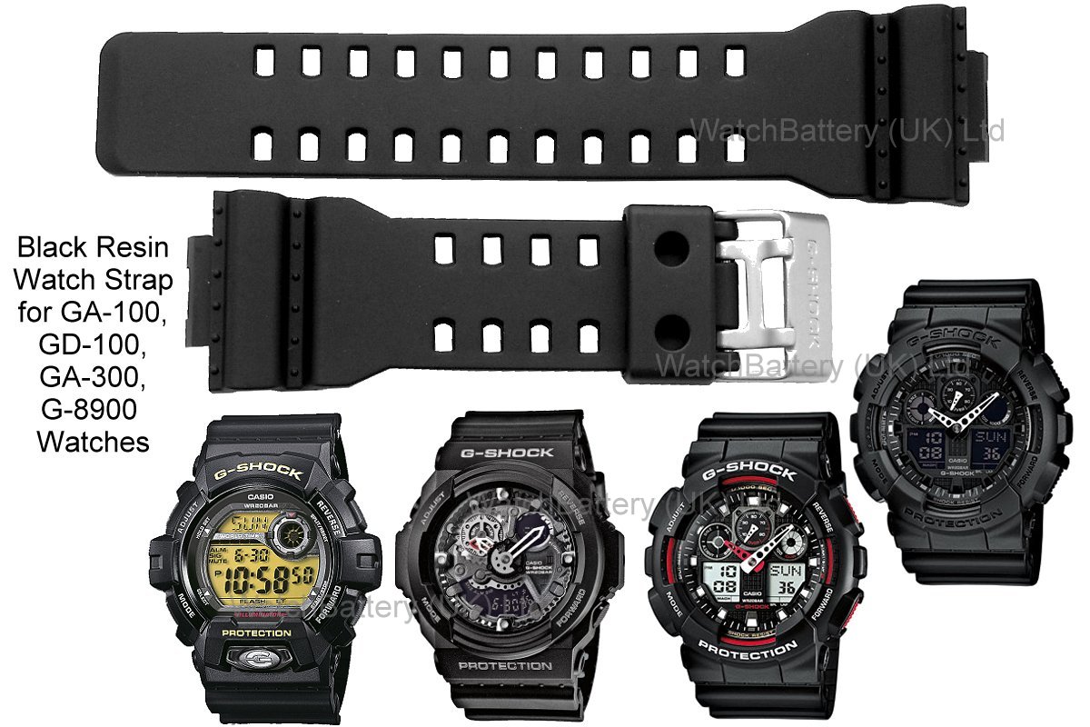 Casio GA-100, GD-100, GA-300, G-8900 Watch Strap - Watch Band for Casio  GA110, GA120, GR8900. GD8900  GW8900 Watches
