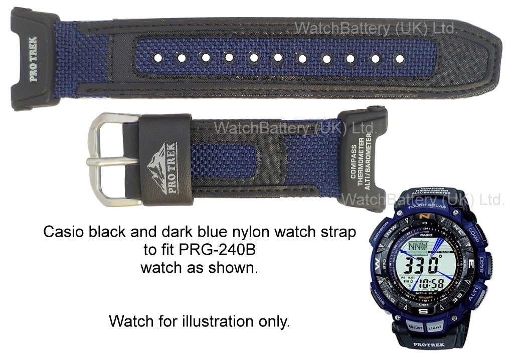 matematiker Hjemland Hurtigt Casio PRG-240B Nylon Watch Strap - Watch Band for Casio PRG240