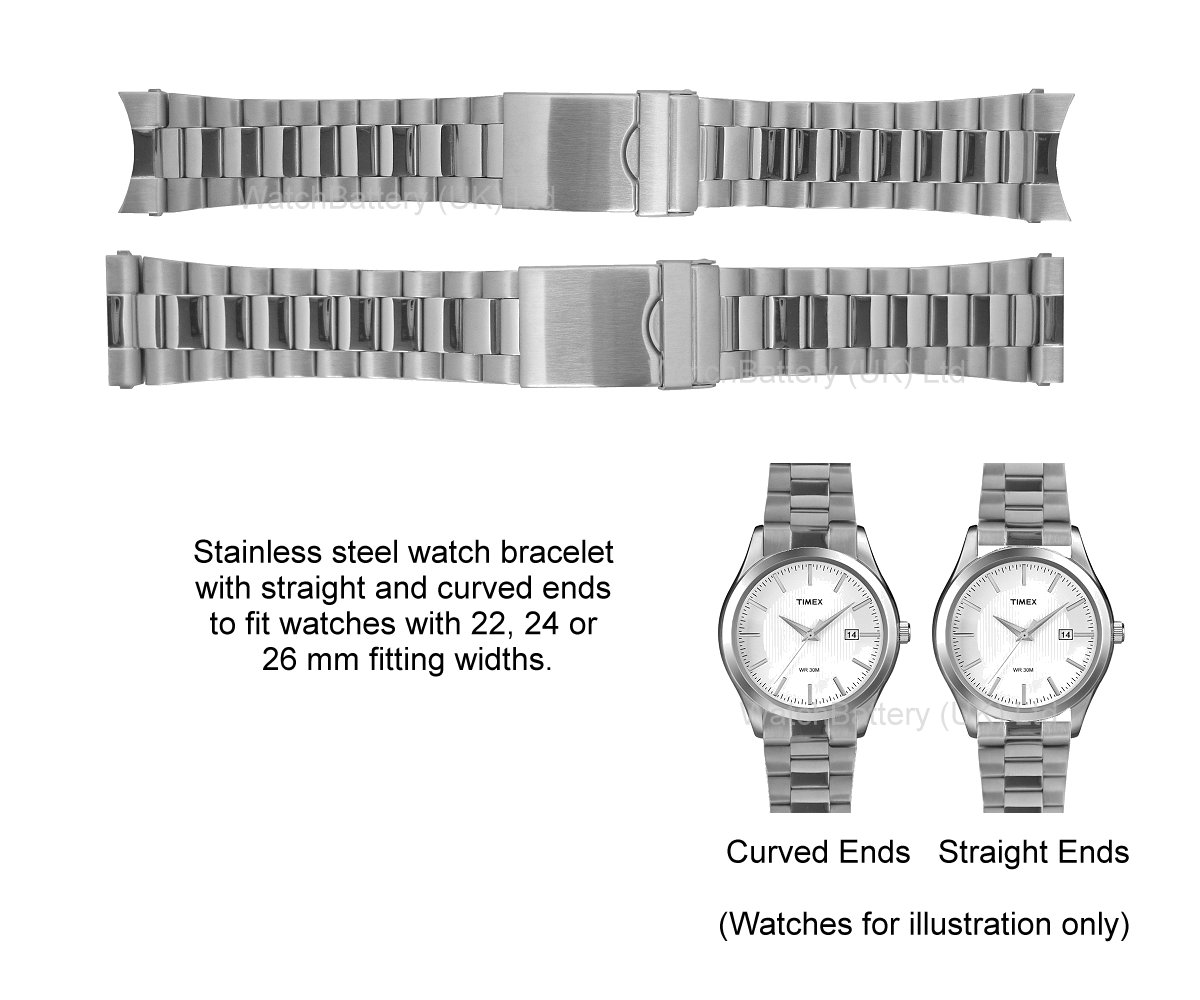 Gents Stainless Steel Watch Bracelet (22, 24, 26 mm)